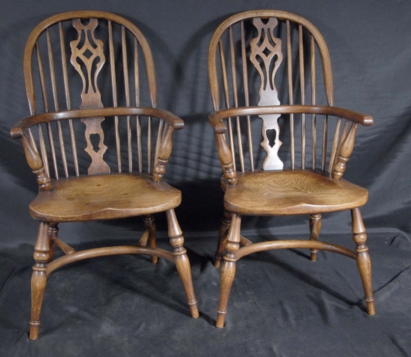 Pair Mini Kids Windsor Rustic Dining Chair Chairs Antique