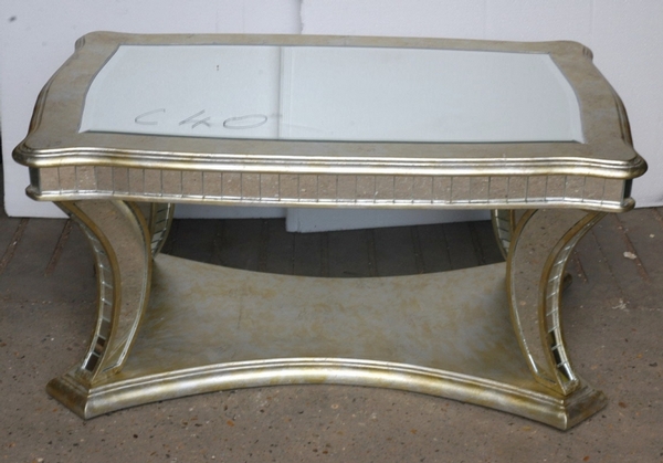 Art Deco Mirrored Coffee Table Glass