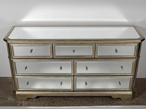 ART DECO MIRRORED DOUBLE COMMODE CHEST DRAWER
