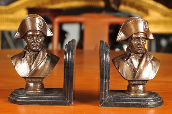 Pair Napoleon Bonaparte Bronze Bust Bookend
