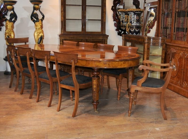 Victorian Walnut Table & Chair Dining Set Suite