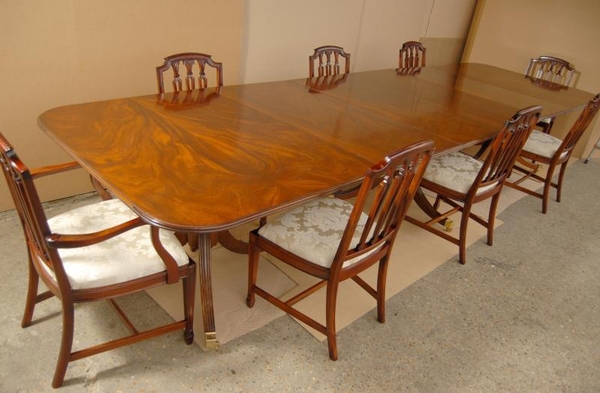 Regency Dining Set Table & Swag Chairs Suite