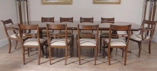 Regency Dining Set Table & Chairs Mahogany Suite
