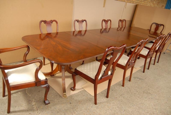 Regency Dining Table Set Queen Anne Chairs Suite