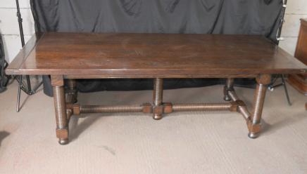 Spring Leg Oak Refectory Table 8 ft Dining Kitchen