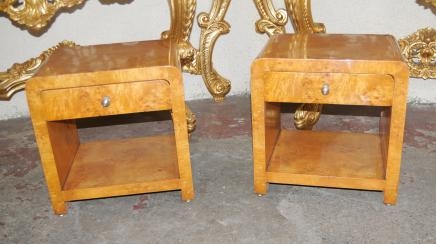 Pair Deco Nightstands Bedside Chests Tables