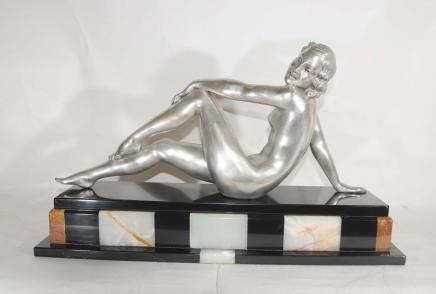 Art Deco Nude Bronze Figurine by Gennarelli