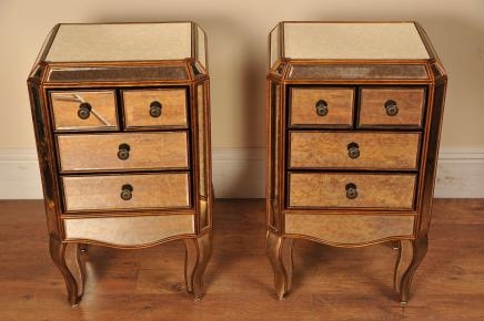 Mirrored Bedside Tables Art Deco Furniture Chests