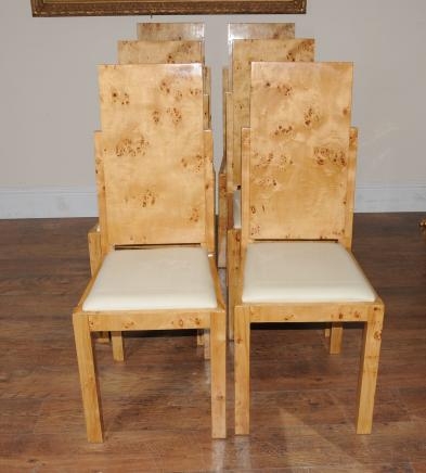 Set 6 Art Deco Walnut Dining Chairs