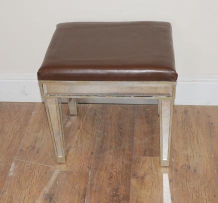 Art Deco Mirrored Stool Mirror Seat