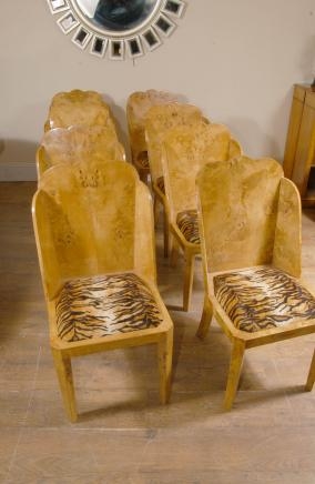 Set 8 Art Deco Shell Dining Chairs Chair Seat