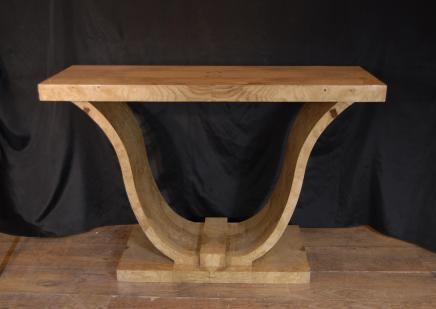 Blonde Walnut Art Deco Ogee Console Table Furniture Tables 1920s