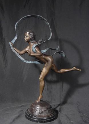 Art Nouveau American Bronze Hoop Lady Paul Manship