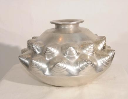 Silver Bronze Lalique Art Nouveau Snail Bowl Dish Planter Urn