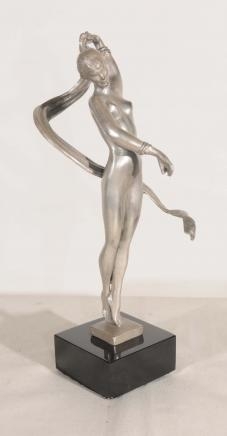 Art Deco Bronze Nude Sash Dancer Figurine Sophie