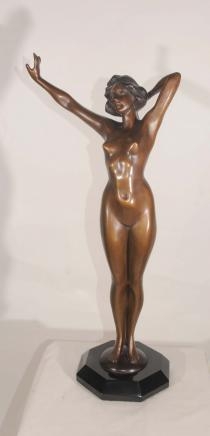 Nude Female Art Deco Statue Signed Philippe French Figurine