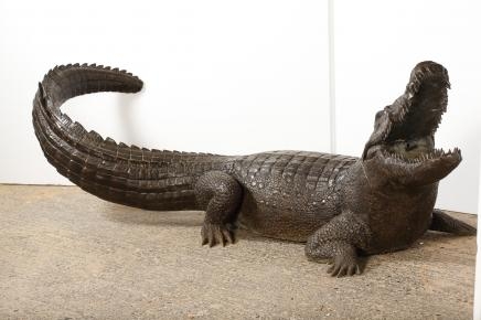 Lifesize Bronze Crocodile Alligator Croc 7ft