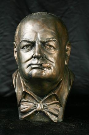 English Bronze Bust Winston Churchill World War II Art History