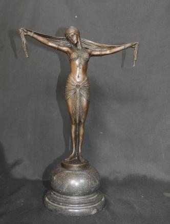 Art Deco Bronze Figurine Signed Chiparus Star Dancer