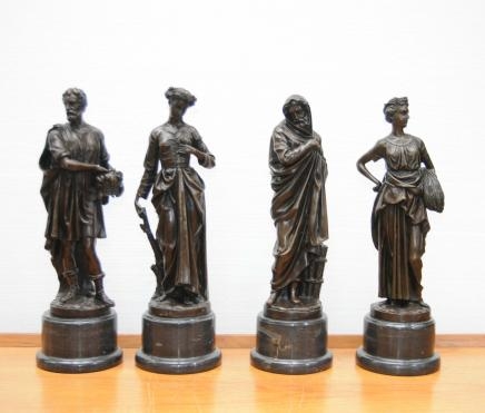 French Bronze 4 Seasons Statue Figurines Casting