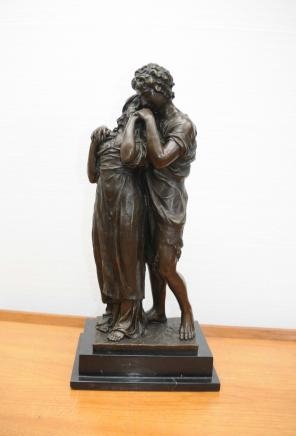 French Bronze Classic Lovers Statue Male Female