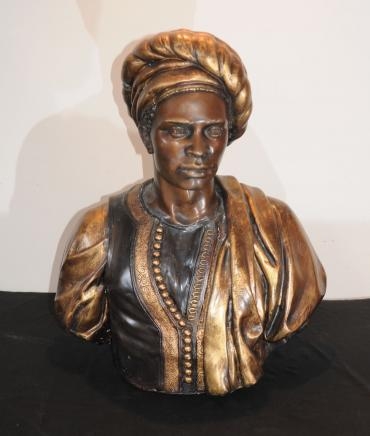 Bronze Blackamoor Bust Venetian Moor Statue Art