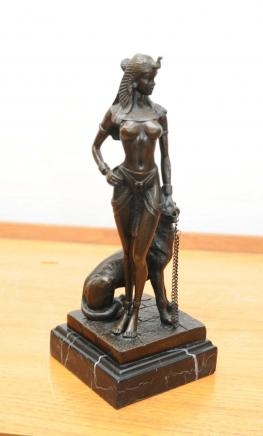 Bronze Casting Queen Sheba Tiger Figurine Lion