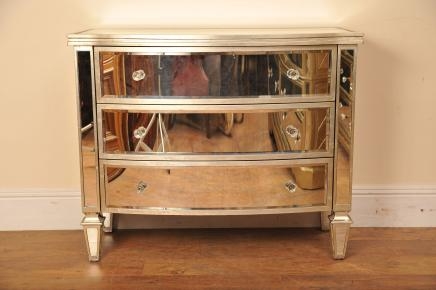 Mirrored Bow Chest Drawers Art Deco Furniture