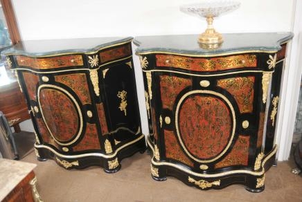 Pair Andre Boulle Inlay Cabinets French Empire