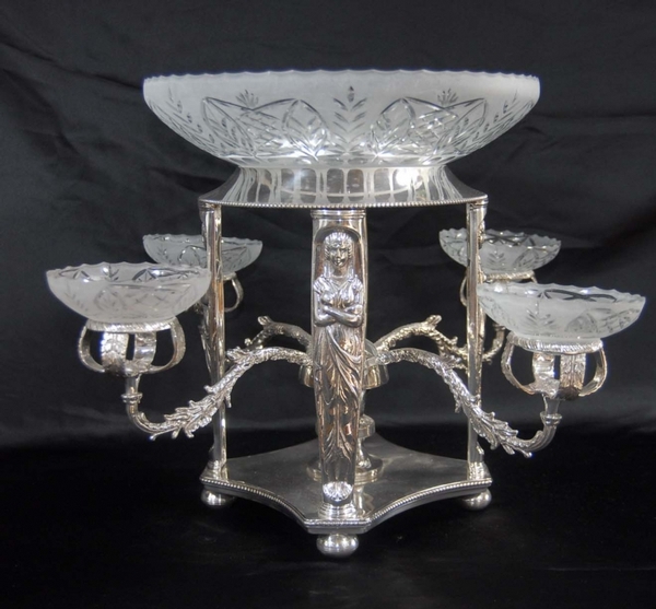 English Sheffield Silver Plate Epergne Centre Piece Dish