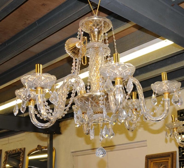 French Art Nouveau Chandelier Light Ormolu Lamp
