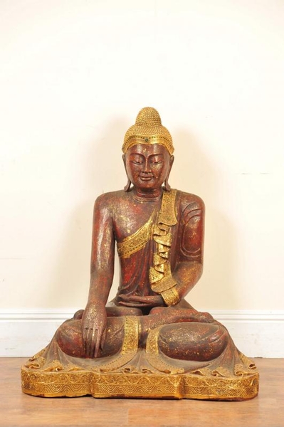 Hand Carved Burmese Buddha Statue Buddhist Budhhism