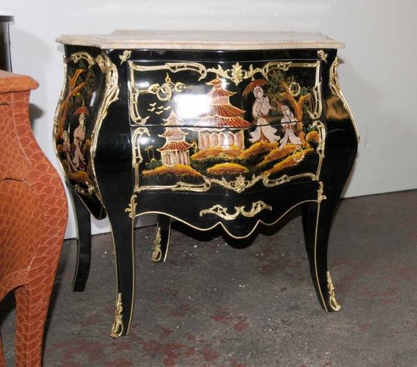 Single French Chinese Laquer Chest Commode