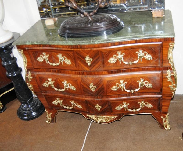 French Bombe Kingwood Commode Chest Drawers