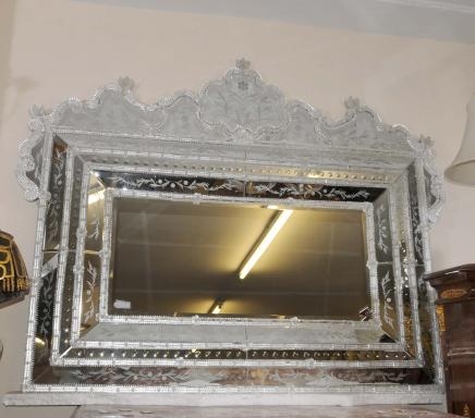 Venetian Cut Glass Mantle Mirror Mirrors