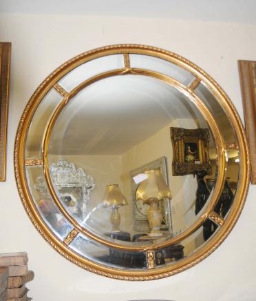 4ft Regency Round Mirror Gilt Frame