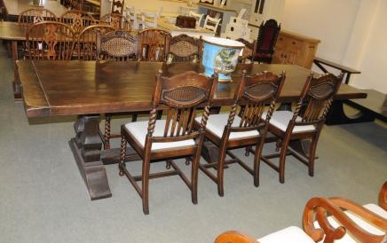 Norfolk Meade Refectory Table Set Barley Twist Kitchen Dining Chairs