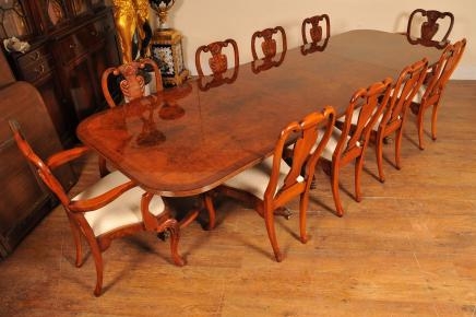 Regency Walnut Dining Table Set Queen Anne Chairs Tables Suite Furniture