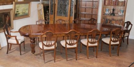 Mahogany Dining Table Chairs Victorian Extender & Sheraton Chair Set