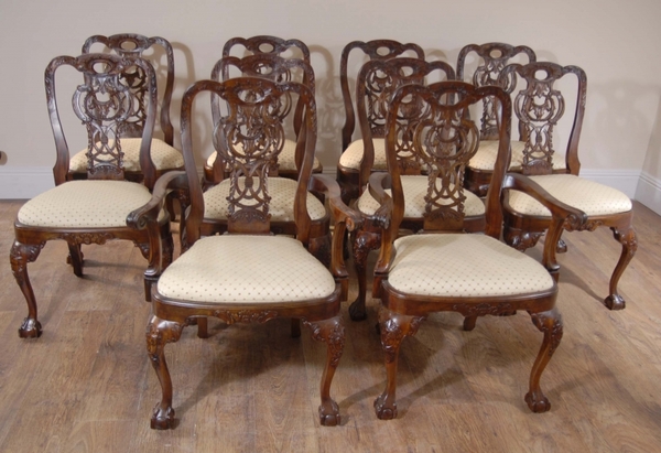 10 English Mahogany George II Dining Chairs
