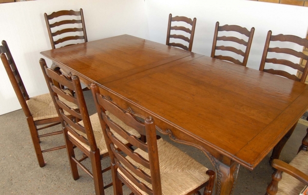 French Rustic Ladderback Chair & Dining Table Set