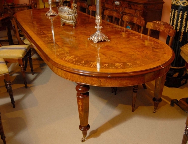 12 Foot Italian Marquetry Extending Dining Table