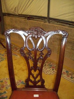 Antique Quality Set Of 8 Chippendale Style Mahogany Chairs.