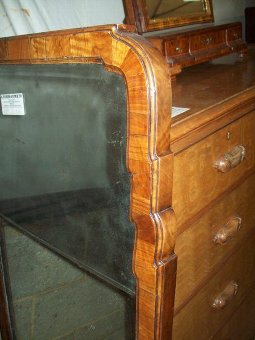 Antique George 1.Period Walnut Pier Glass.