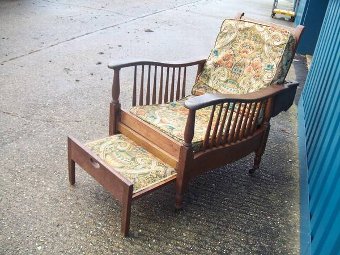Antique Arts & Crafts Reclining Chair.