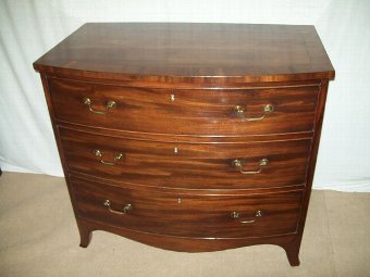 George 111. Mahogany Bow Front Chest.