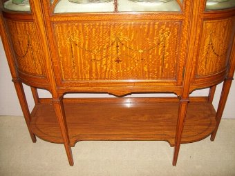 Antique Superb Satinwood Inlaid Display Cabinet.