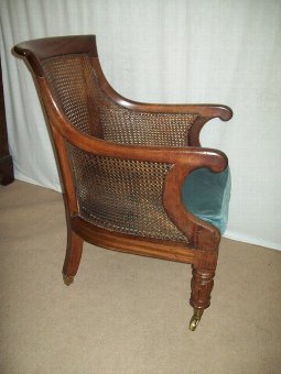 Antique Regency Mahogany Library Chair.