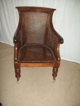 Antique Regency Mahogany Library Chair.
