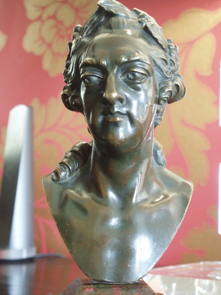 Rare Early 19th Century Bronze Bust of Louis XV after Lamoyne
